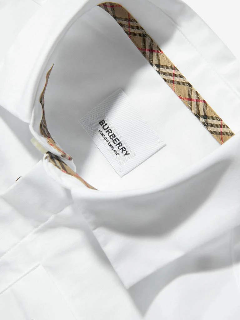 商品Burberry|Burberry White Boys Cotton Short Sleeve Shirt,价格¥820,第2张图片详细描述