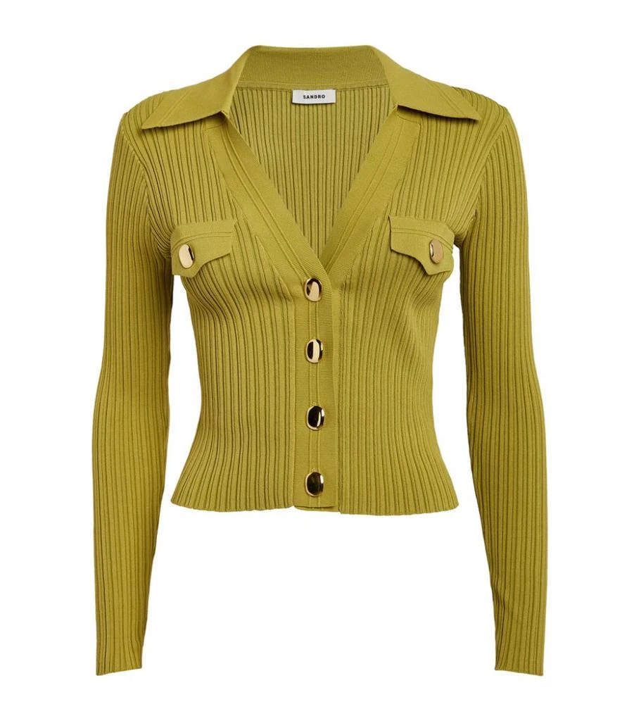 商品Sandro|Rib-Knit Cardigan,价格¥1071,第1张图片
