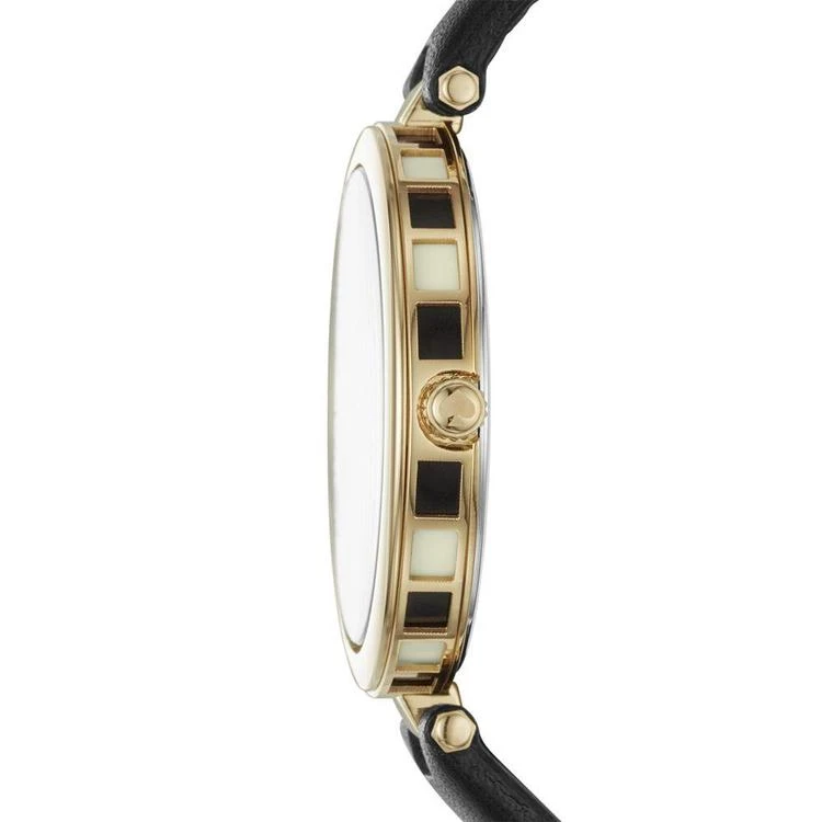 商品Kate Spade|Women's Varick Black Leather Strap Watch 36mm,价格¥876,第2张图片详细描述