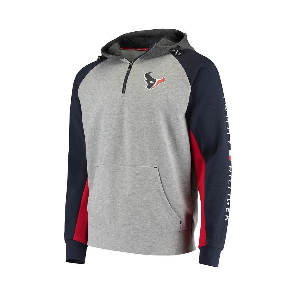 商品Tommy Hilfiger|Men's Heathered Gray and Navy Houston Texans Color Block Quarter-Zip Pullover Hoodie,价格¥822,第2张图片详细描述