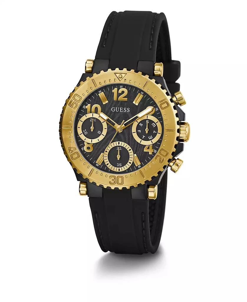 商品GUESS|Women's Quartz Black Silicone Strap Multi-Function Watch 36mm,价格¥817,第5张图片详细描述