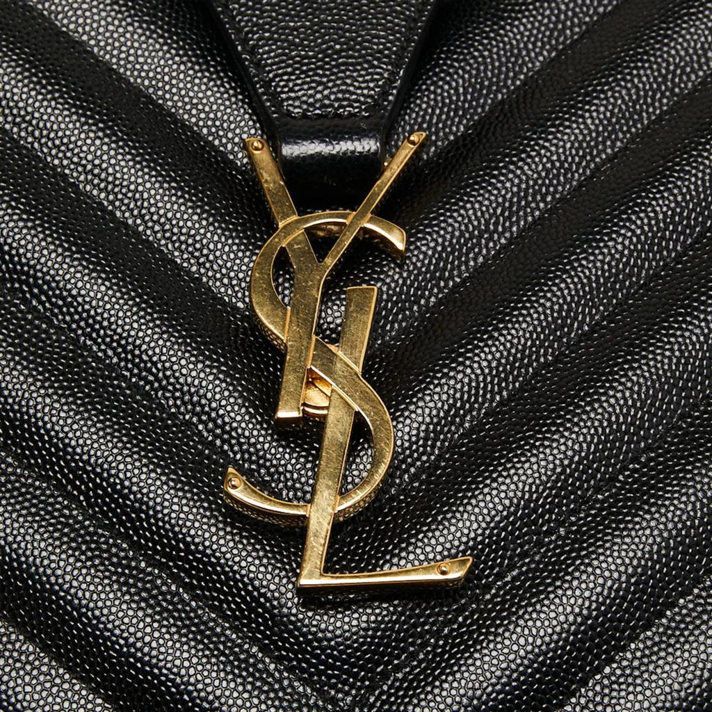 商品[二手商品] Yves Saint Laurent|Saint Laurent Black Matelasse Leather Cassandre Shopper Tote,价格¥13249,第5张图片详细描述