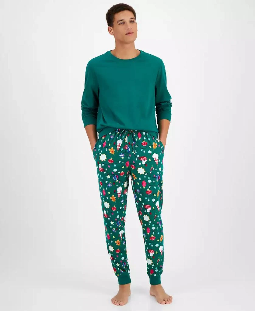 商品Holiday Lane|Men's Ornament Mix It Cotton Matching Family Pajamas Set, Created for Macy's,价格¥158,第1张图片