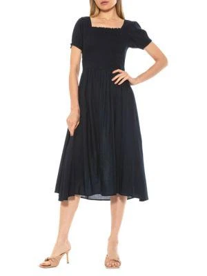 商品ALEXIA ADMOR|​Ali Smocked Puff Sleeve Fit-&-Flare Dress,价格¥604,第1张图片