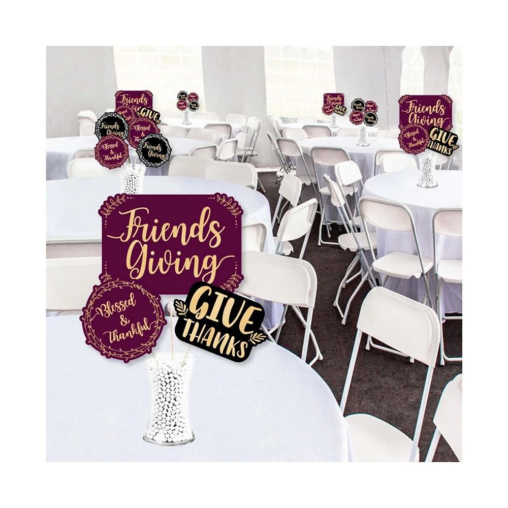 商品Big Dot of Happiness|Elegant Thankful for Friends - Friendsgiving Thanksgiving Party Centerpiece Sticks - Showstopper Table Toppers - 35 Pieces,价格¥225,第2张图片详细描述