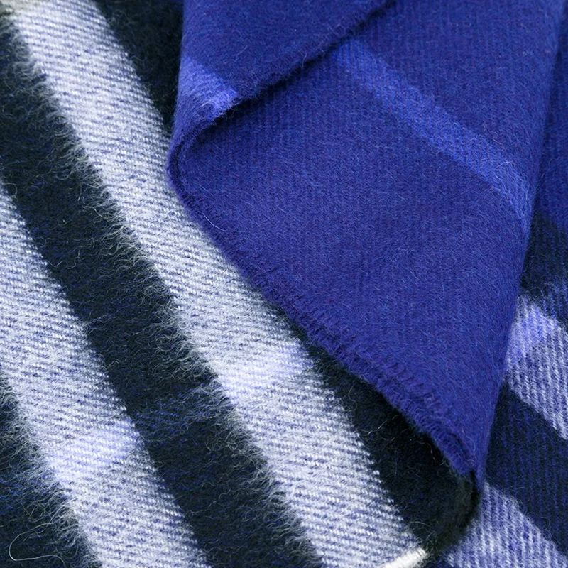 Burberry 博柏利 羊绒亮蓝宝石蓝条纹色 男士围巾 4030504 商品