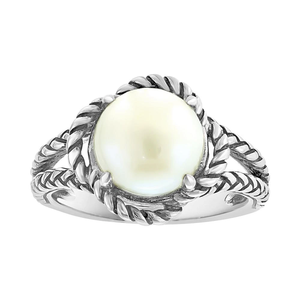 商品Effy|EFFY® Freshwater Pearl (9mm) Rope-Style Ring in Sterling Silver,价格¥669,第3张图片详细描述