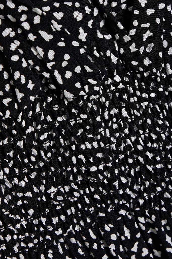 Shirred printed cupro-blend crepe de chine midi dress商品第4张图片规格展示