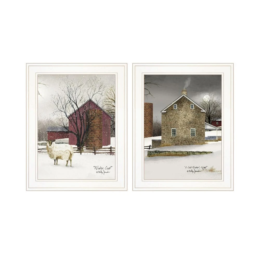 商品Trendy Décor 4U|Cold Winter 2-Piece Vignette by Billy Jacobs, White Frame, 15" x 19",价格¥1191,第1张图片