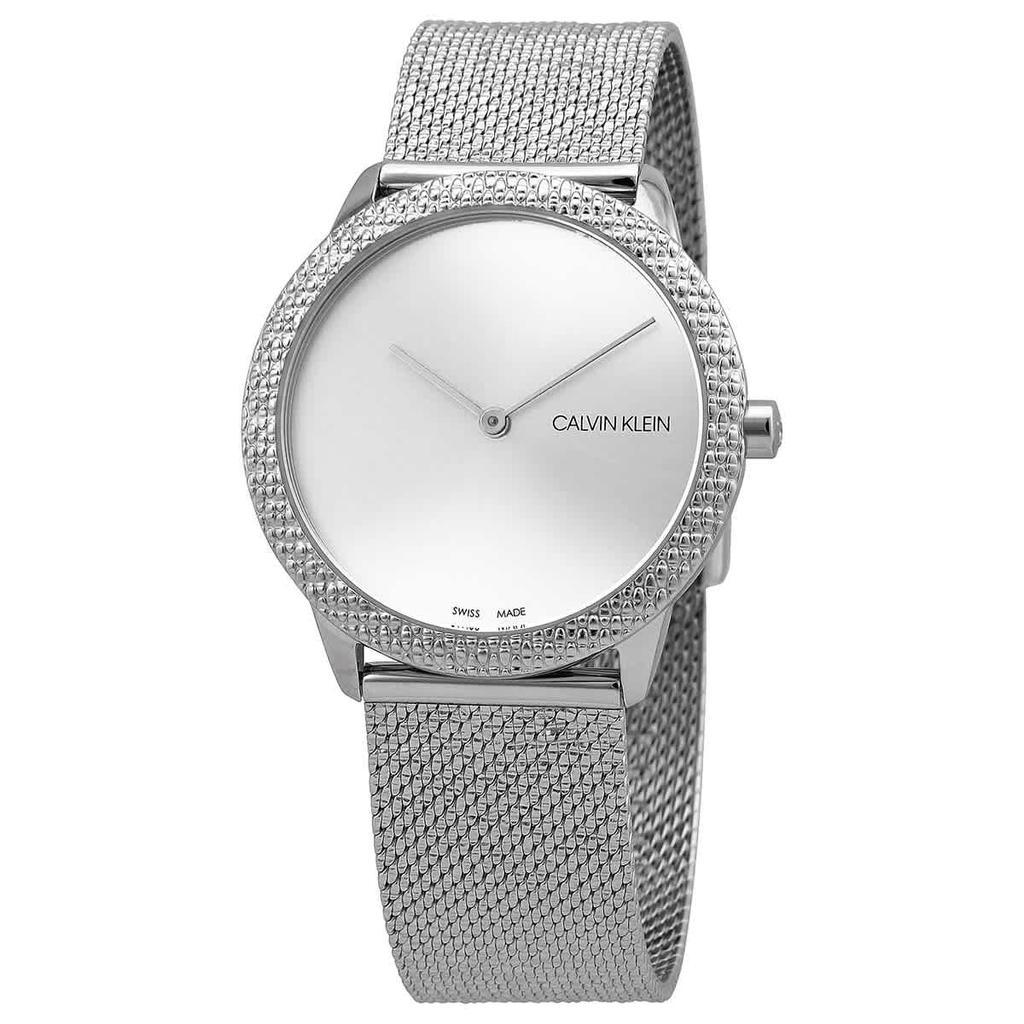 商品Calvin Klein|Calvin Klein Minimal Quartz Silver Dial Ladies Watch K3M22T26,价格¥487,第1张图片