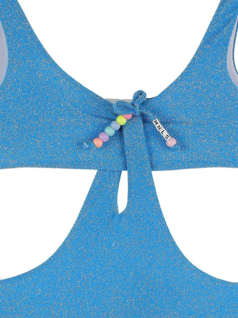 商品MONNALISA|Lurex Tech One Piece Swimsuit,价格¥874,第1张图片