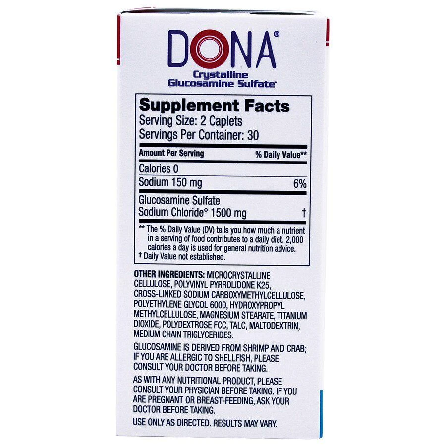 商品DONA|Crystalline Glucosamine Sulfate, 750 mg,价格¥297,第4张图片详细描述
