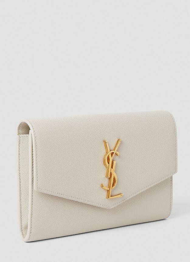 商品Yves Saint Laurent|Uptown Monogram Chain Wallet in Cream,价格¥10697,第6张图片详细描述