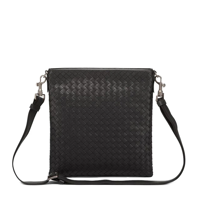 商品[国内直发] Bottega Veneta|Bottega Veneta 葆蝶家 男士黑色牛皮编织小号肩背斜挎包 276357-V465C-1000,价格¥9713,第1张图片