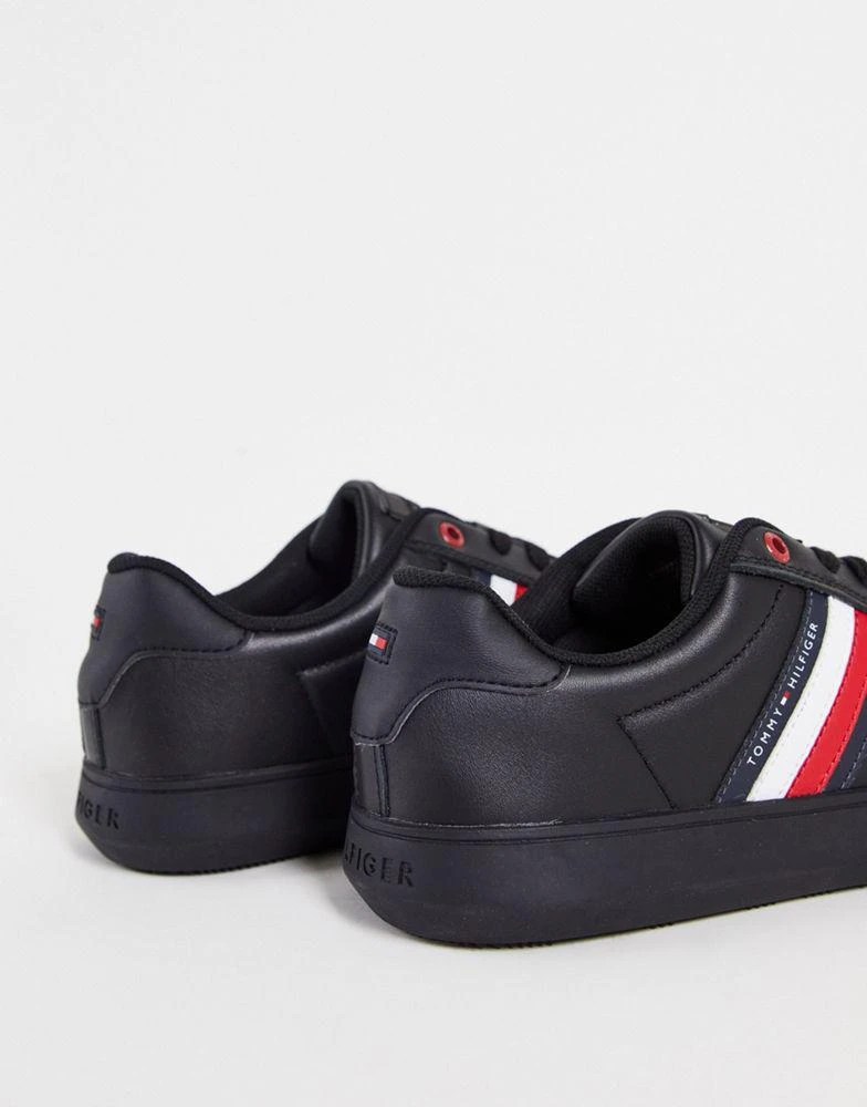 商品Tommy Hilfiger|Tommy Hilfiger essential leather cupsole trainers in black,价格¥506,第4张图片详细描述