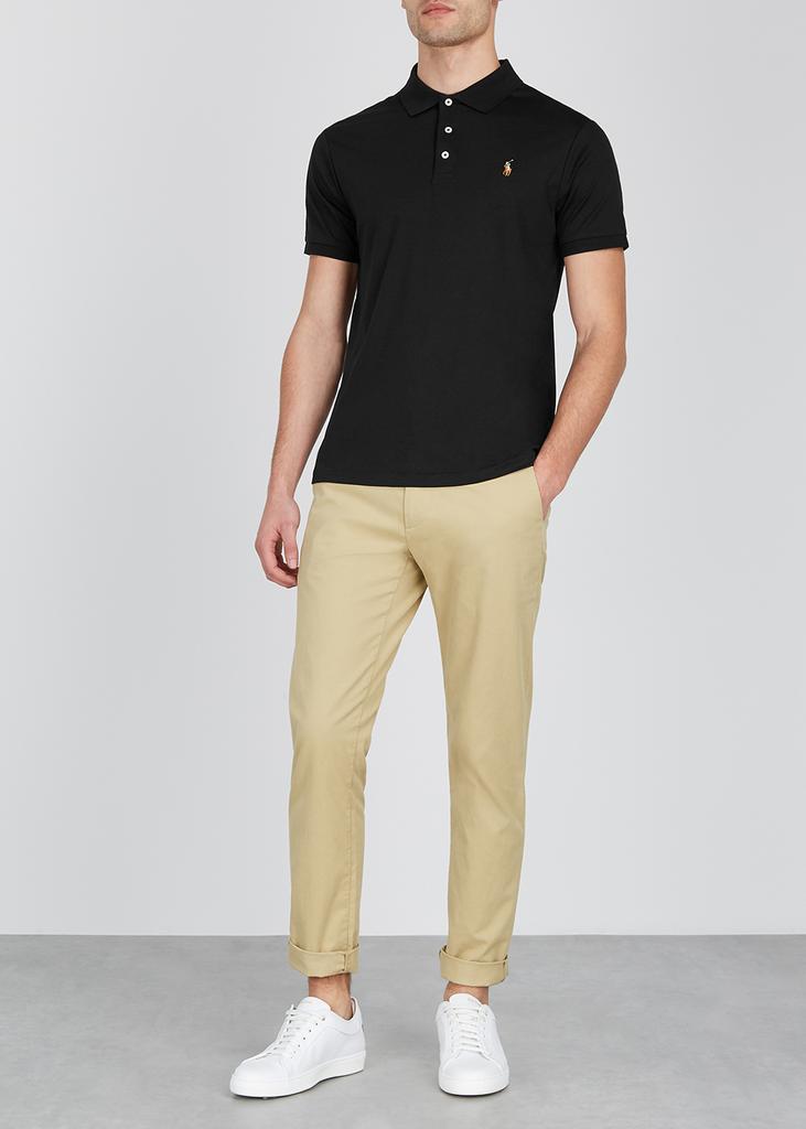 Black slim Pima-cotton polo shirt商品第4张图片规格展示