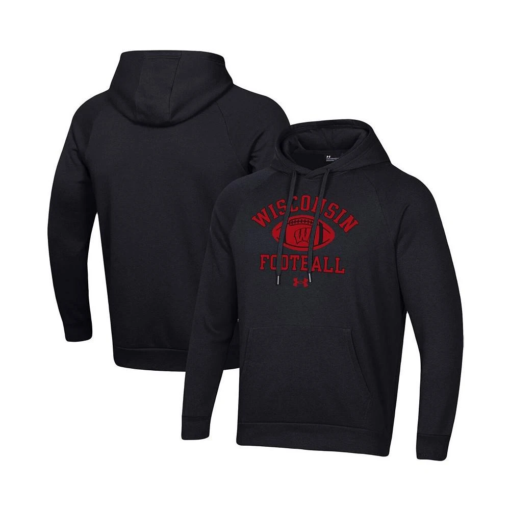 商品Under Armour|Men's Black Wisconsin Badgers Football Practice Raglan Pullover Hoodie,价格¥556,第1张图片