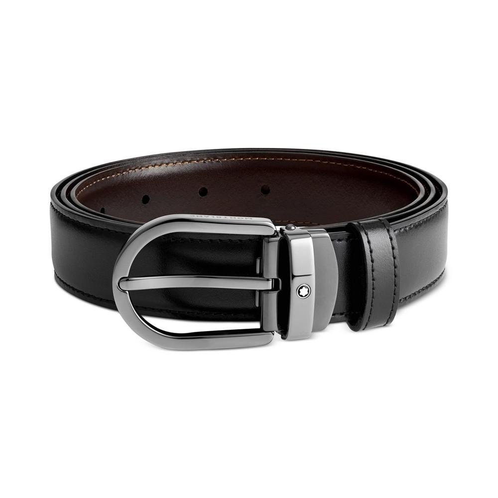 Men's Horseshoe Reversible Leather Belt商品第4张图片规格展示