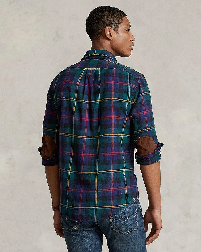 商品Ralph Lauren|Classic Fit Suede Patch Plaid Workshirt,价格¥895,第3张图片详细描述