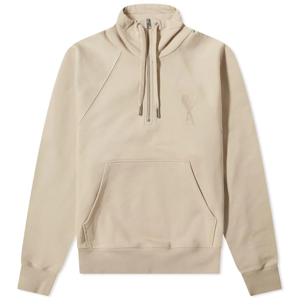 商品AMI|AMI Tonal Heart Half Zip Sweat,价格¥1683,第1张图片