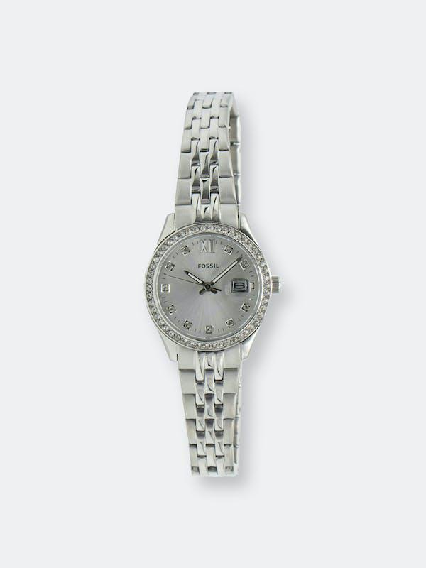 商品Fossil|Fossil Women's Scarlette Dress Watch Silver (Grey) ONE SIZE,价格¥681,第1张图片
