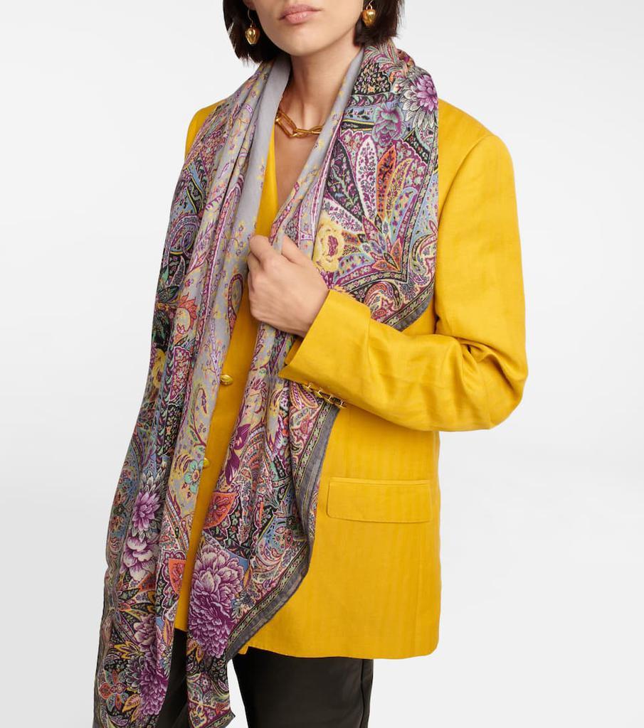 商品ETRO|涡纹羊毛与真丝围巾,价格¥5210,第5张图片详细描述