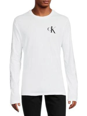 商品Calvin Klein|Marquee Logo Long Sleeve Graphic Tee,价格¥150,第1张图片