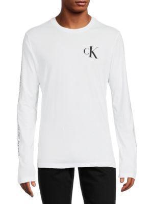 商品Calvin Klein|Marquee Logo Long Sleeve Graphic Tee,价格¥147,第1张图片