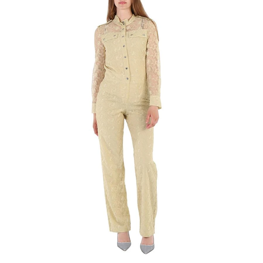 商品Burberry|Ladies Pale Yellow Floral Lace Jumpsuit,价格¥2304,第1张图片
