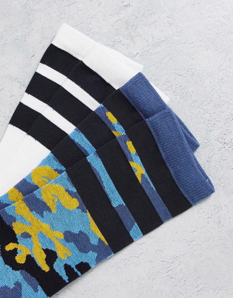 adidas Originals graphics logo 2 pack crew socks in multi商品第3张图片规格展示