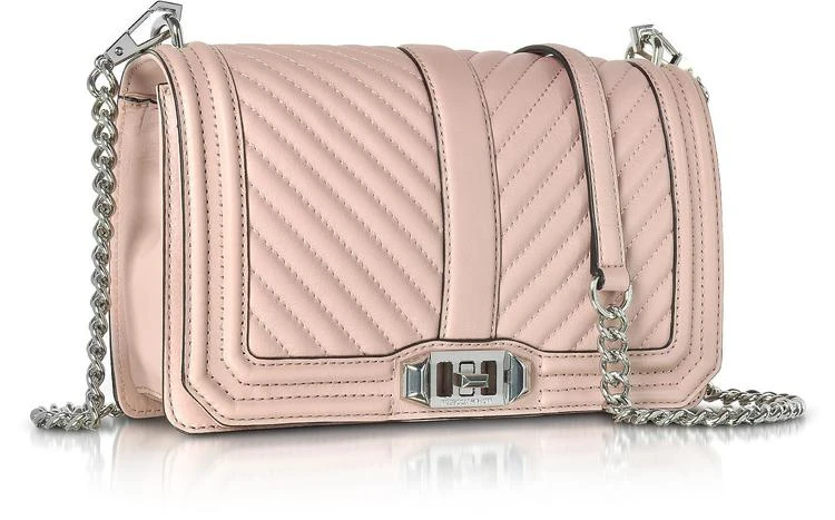 商品Rebecca Minkoff|复古粉红色雪佛龙绗缝皮革Love斜挎包,价格¥1680,第2张图片详细描述