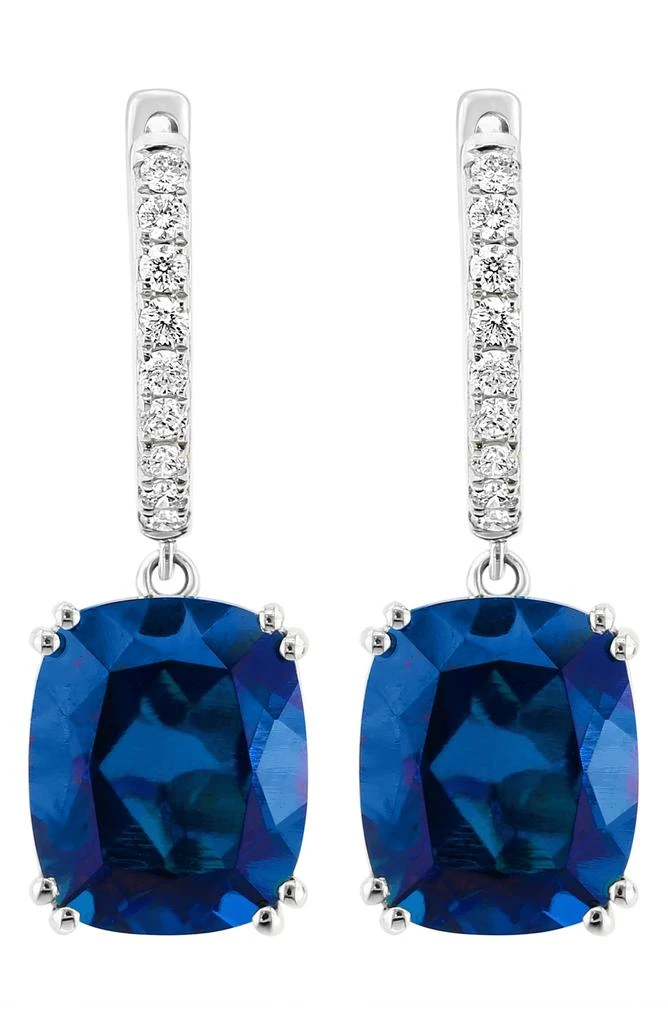 商品Effy|14K White Gold Lab Created Diamond & Lab Created Sapphire Drop Huggie Hoop Earrings - 0.26ct.,价格¥8241,第2张图片详细描述