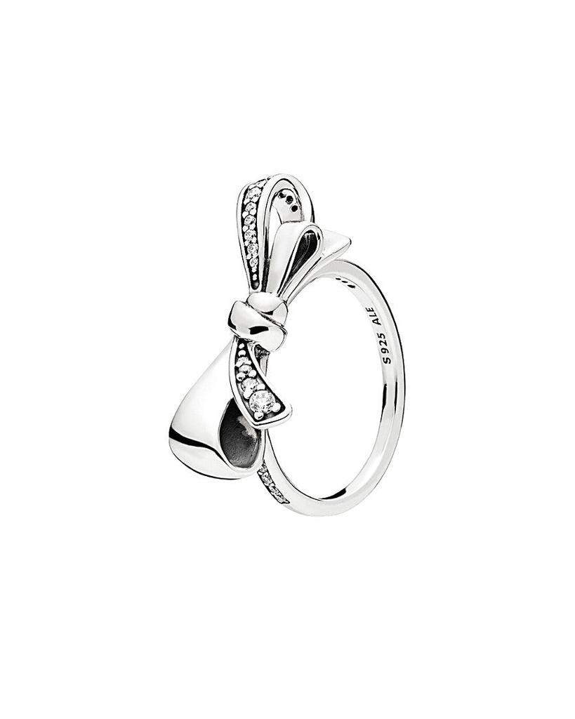 商品PANDORA|Pandora Silver CZ Sparkling Bow Ring,价格¥225,第1张图片