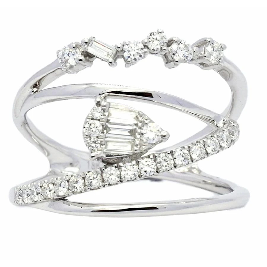 商品J Collection|New J Collection Fine Jewellery Ring W / Diamond25 Rddi 0.35 Ct4 Tpditapc 0.13 Ct18kw 4.06 Gm 18kt White Gold Silver,价格¥9937,第1张图片