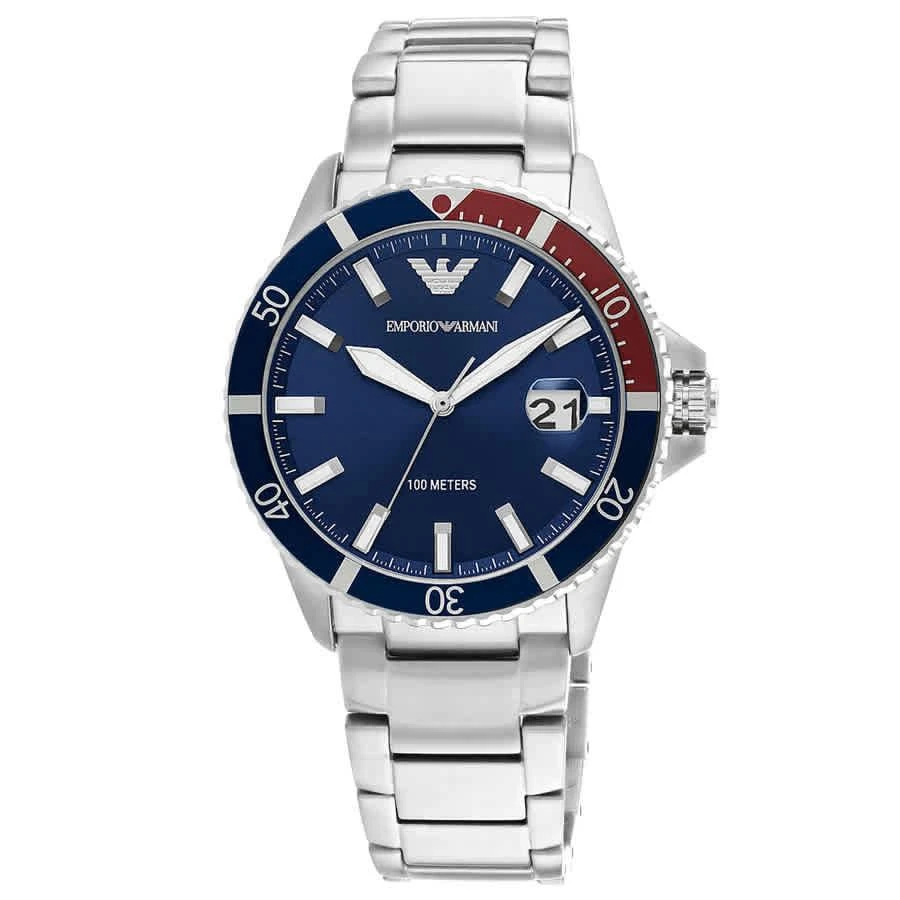 商品Armani|Classic Blue Dial Pepsi Bezel Men's Watch AR11339,价格¥1117,第1张图片