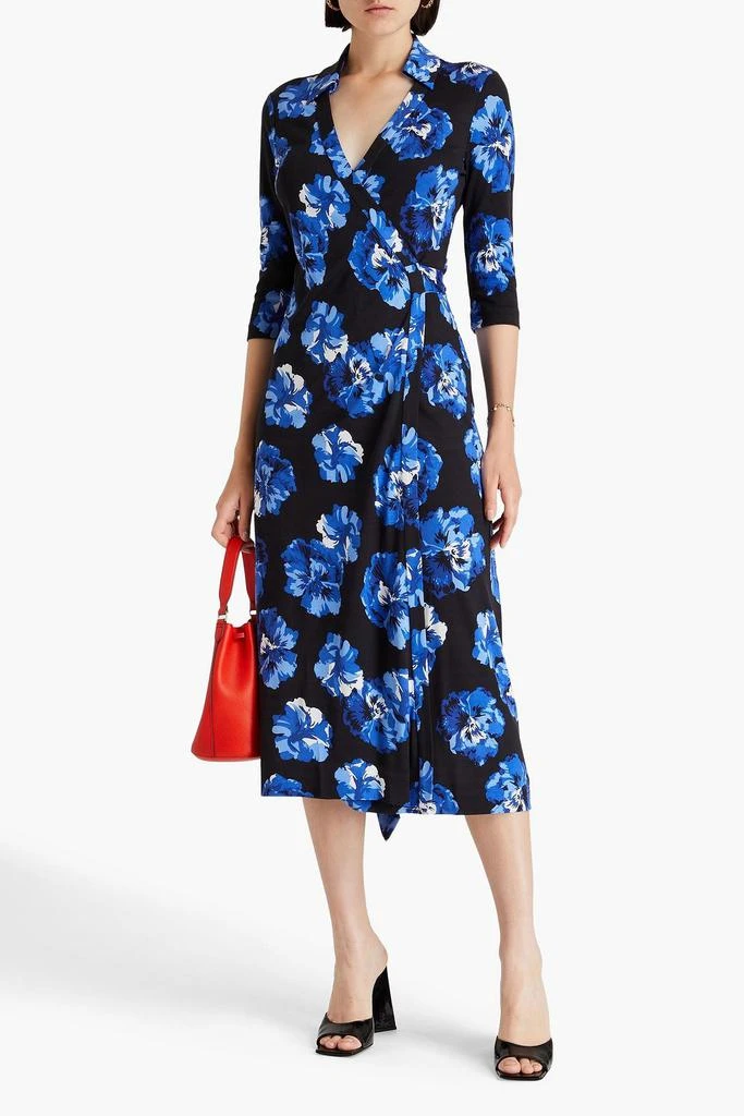 商品Diane von Furstenberg|Floral-print silk-jersey midi wrap dress,价格¥2795,第2张图片详细描述