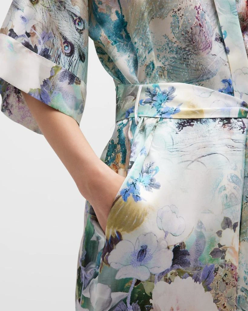 商品Christine Lingerie|Enchanted Short Floral-Print Silk Robe,价格¥1362,第5张图片详细描述