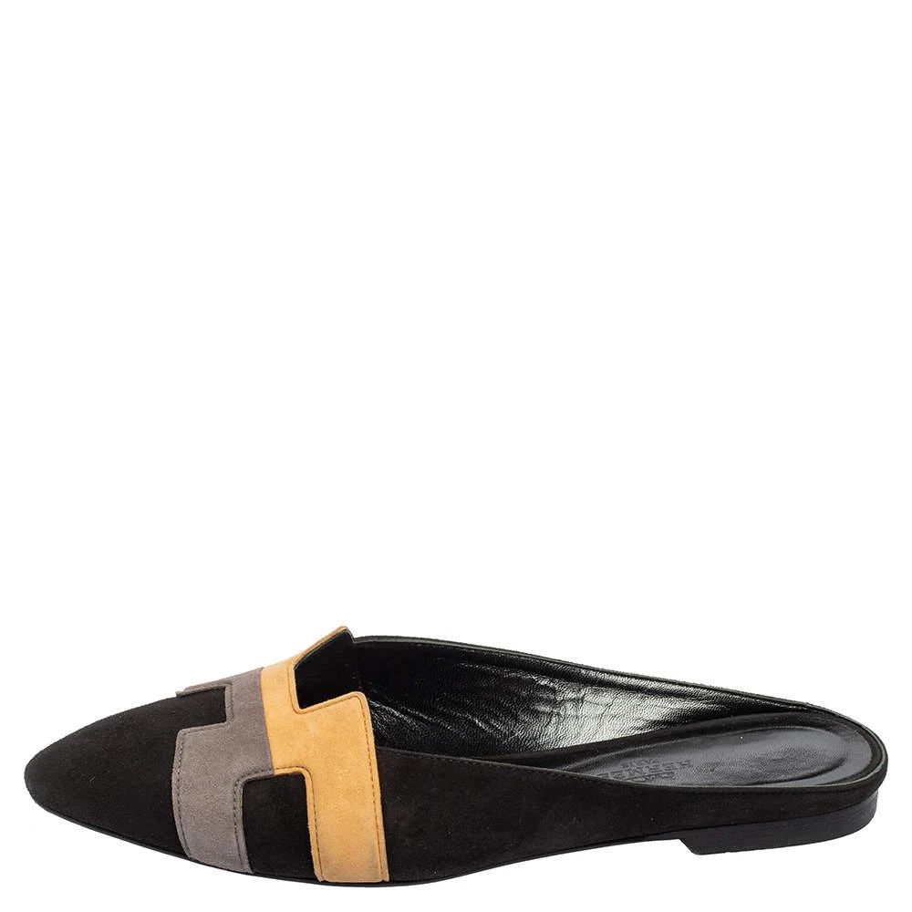 商品[二手商品] Hermes|Hermes Black/Beige Suede Roxane Mules Size 37.5,价格¥1509,第2张图片详细描述