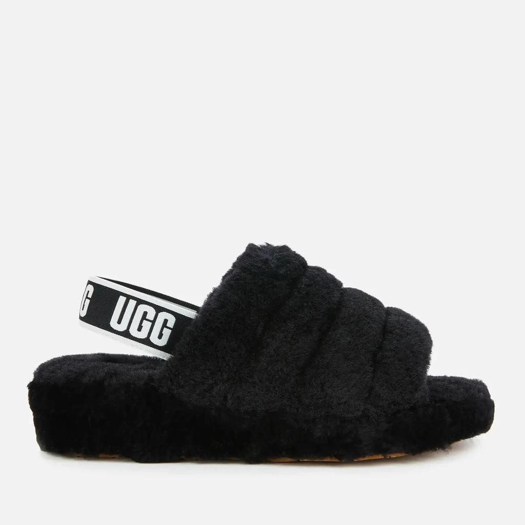 商品UGG|UGG Women's Fluff Yeah Slippers - Black,价格¥876,第1张图片