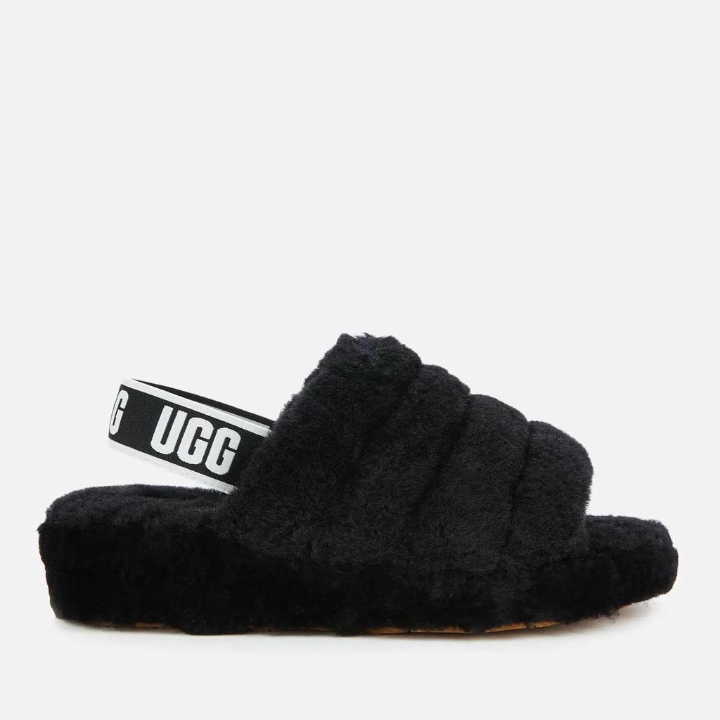商品UGG|UGG Women's Fluff Yeah Slippers - Black,价格¥805,第1张图片