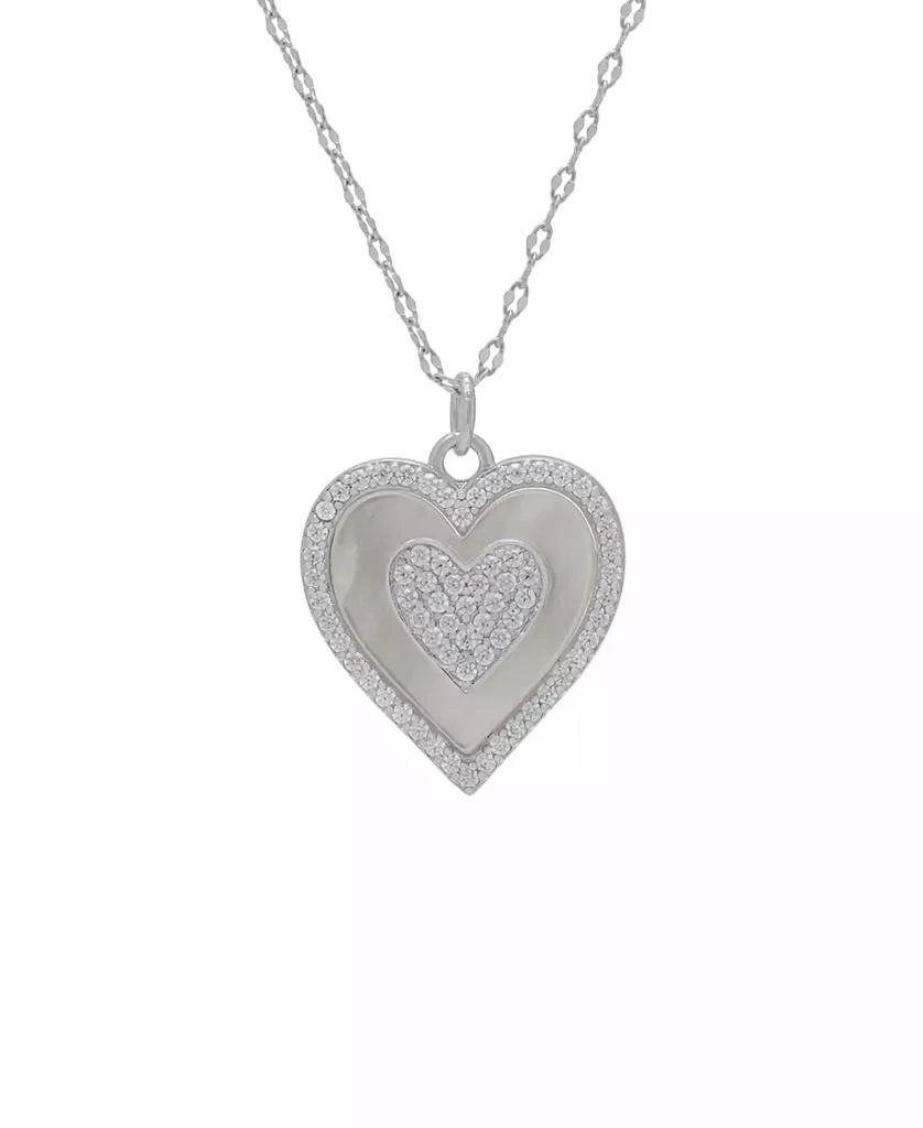 商品Macy's|Mother of Pearl and Cubic Zirconia Heart Pendant,价格¥463,第1张图片