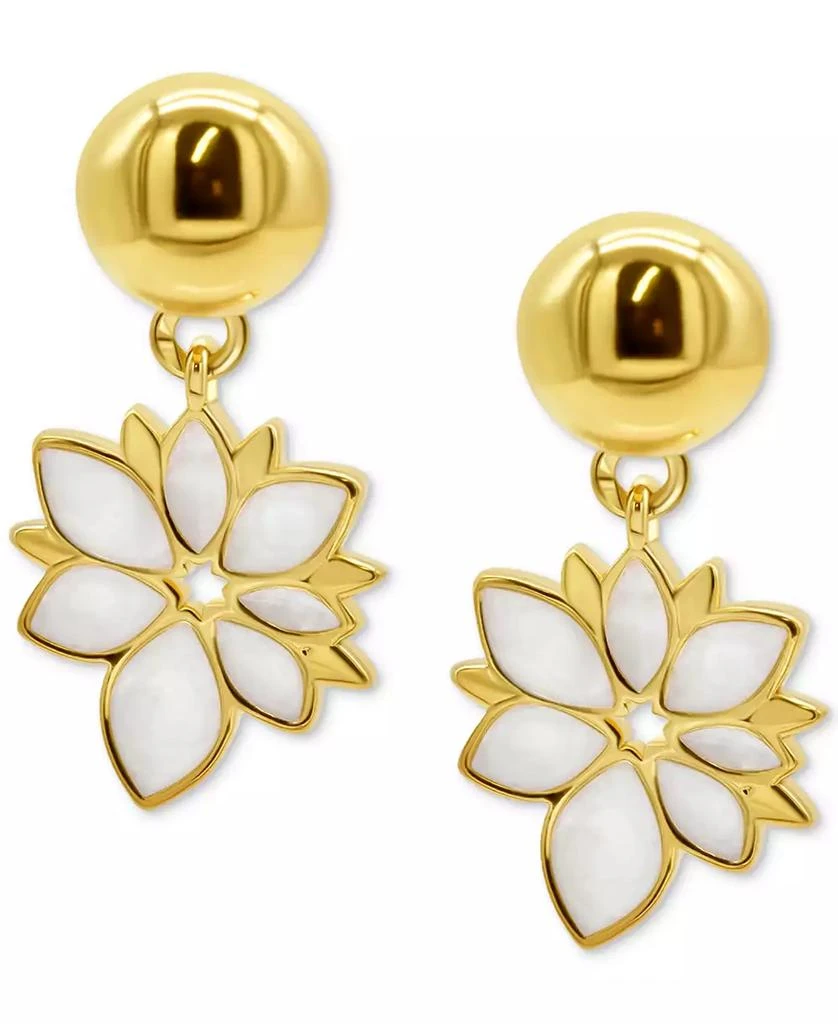 商品ADORNIA|14k Gold-Plated Mother-of-Pearl Flower Drop Earrings,价格¥187,第1张图片