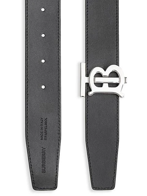 商品Burberry|TB Reversible Leather &amp; Vintage Check Belt,价格¥4126,第5张图片详细描述