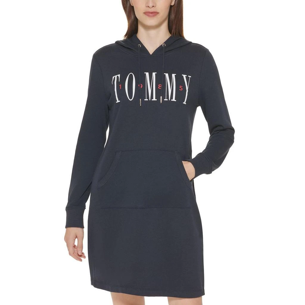 商品Tommy Hilfiger|Tommy Hilfiger Womens Hooded Sweatshirt Sweatshirt Dress,价格¥201,第1张图片