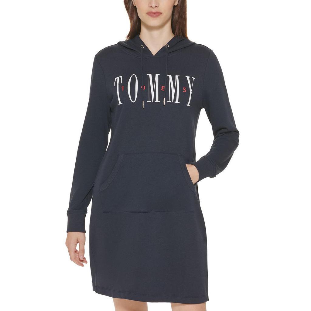 商品Tommy Hilfiger|Tommy Hilfiger Womens Hooded Sweatshirt Sweatshirt Dress,价格¥195,第1张图片