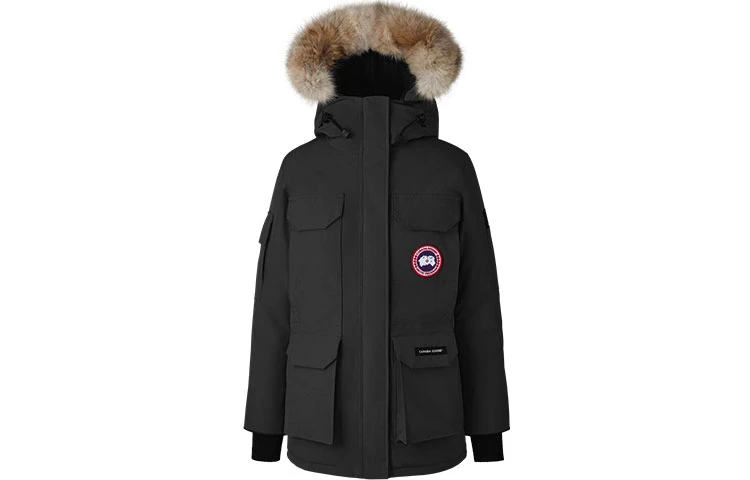 商品[国内直发] Canada Goose|[预售3天]加拿大鹅 Expedition远征系列 Fusion Fit Expedition 远征 08款派克多口袋防水防风保暖大衣纯色连帽长袖羽绒服 亚版 冬季 女款 黑色,价格¥8734,第1张图片