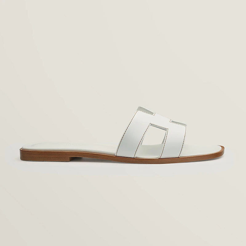 商品Hermes|【现货】爱马仕 女士白色小牛皮凉鞋 H021056Z02,价格¥5524,第1张图片