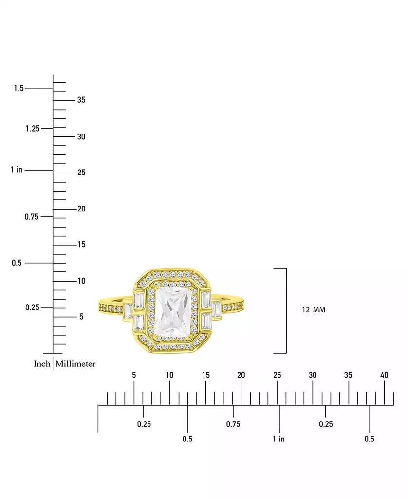 商品Macy's|Cubic Zirconia Mixed Cut Halo Statement Ring in 14k Gold-Plated Sterling Silver,价格¥139,第3张图片详细描述