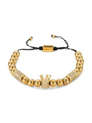 商品Eye Candy LA|Adrian 2-Piece Goldtone Cubic Zirconia Beaded Bracelet Set,价格¥443,第5张图片详细描述