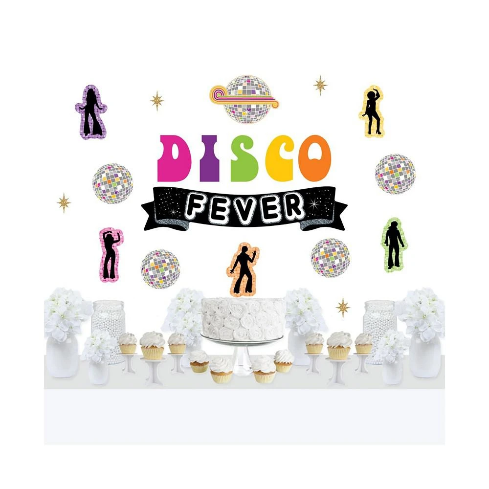 商品Big Dot of Happiness|70’s Disco Peel & Stick 1970s Disco Fever Party Decoration Wall Decals Backdrop,价格¥261,第1张图片
